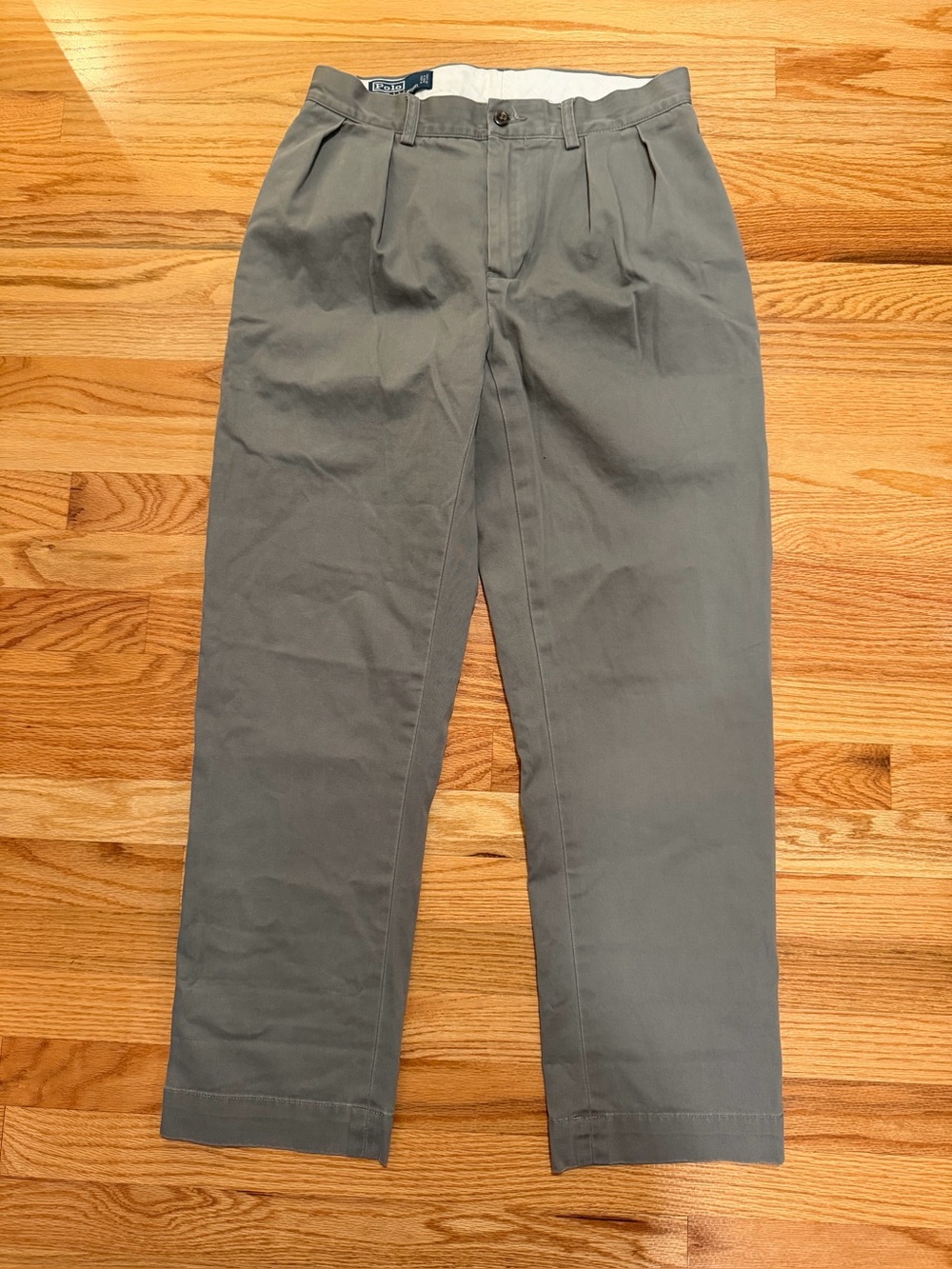 Polo Ralph Lauren Men’s Pleated Chino Pants Gray 30x30 Classic Fit